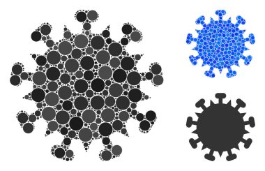 Sars Virüs Mozaik Yuvarlak Noktalar Simgesi