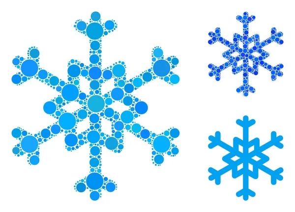 Copo de nieve mosaico icono de los círculos — Vector de stock