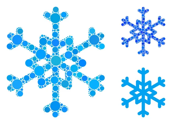 Copo de nieve mosaico icono de los círculos — Archivo Imágenes Vectoriales