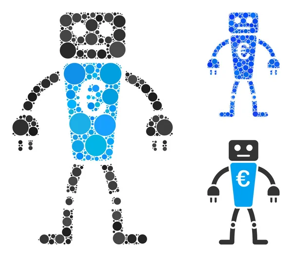 Euro Robot Composition Icône de Cercles — Image vectorielle