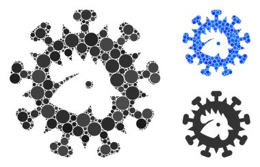 Kuş Gribi Virüs Bileşimi Yuvarlak Noktalar Simgesi