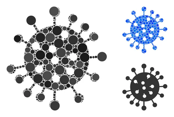 Sars Virus Mosaic Icon of Spheric Items — стоковий вектор