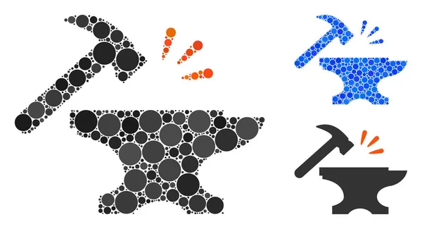 Schmiedemosaik Ikone sphärischer Gegenstände — Stockvektor
