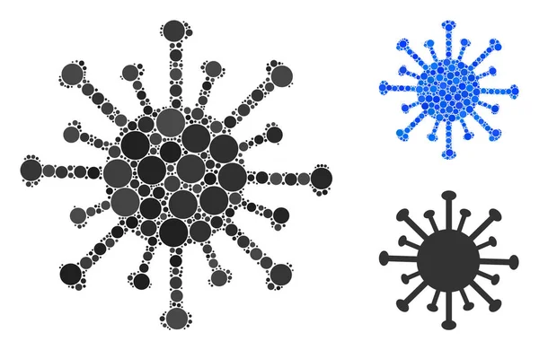 Coronavirus mozaik ikon kör pontok — Stock Vector