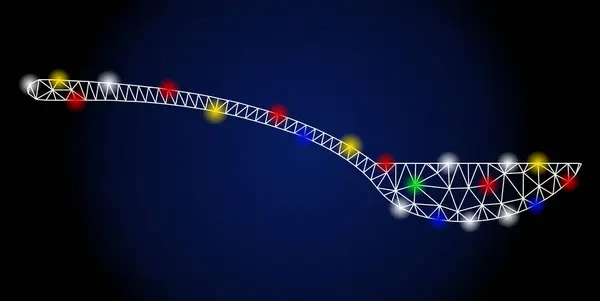 明るいメッシュ第二空のスプーンとともにフレアスポット — ストックベクタ