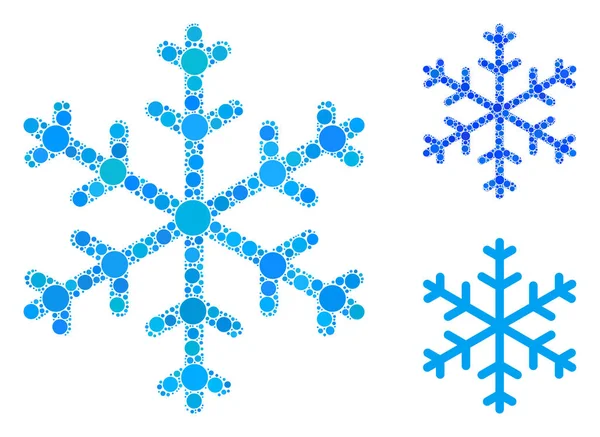 Copo de nieve mosaico icono de los círculos — Archivo Imágenes Vectoriales