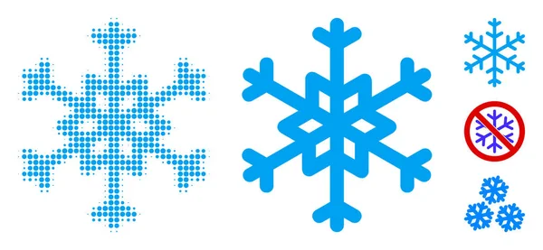 Snowflake Halftone και στερεό εικονίδιο — Διανυσματικό Αρχείο