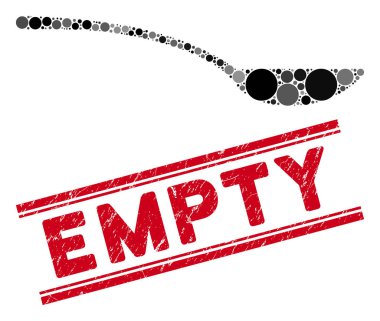 Grunge Boş Satır Damgalı Mozaik Boş Kaşık Simgesi