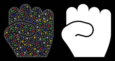 Fişek Kablosu Çerçeveli Yumruk Simgesi Benekli