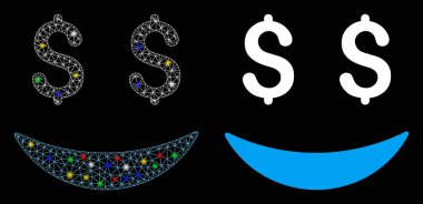 Işıl ışıl, 2d İş Adamı Gülümse Icon Fişek Benekleriyle