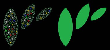 Fişek Ağı Flora Yaprak Soyutlama Simgesi Fişek Benekli