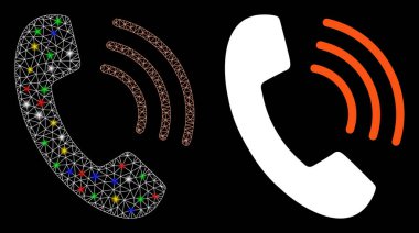 Parlak Ağlı Çerçeve Telefon Arama Simgesi
