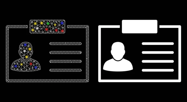 Świecąca ikona Odznaki Odznaki Siatki z Plamami Flash — Wektor stockowy