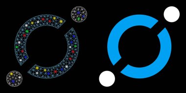 Fişek Lekeleri ile Izgara Kabartma Düğümü Bağlantı Simgesi Simgesi