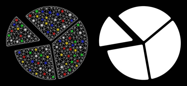 Блестящая двухмерная икона "Пирог Чарт" со световыми пятнами
