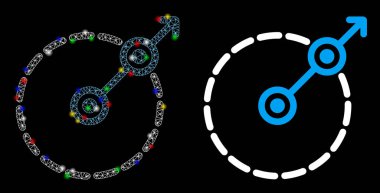 Alev Ağı 2d Yuvarlak Alan Çıkış Simgesi Fişek Benekli