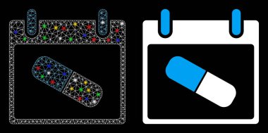 Fişek Kabuğu Uyuşturucu Hapları Takvim Günü Benekli Simgesi