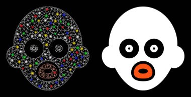 Parlak Ağlı Bebek Kafası Simgesi Benekli