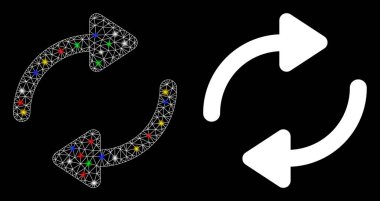 Parlak Izgara Kablo Çerçevesi Tazeleme Simgesi Flash Noktaları ile