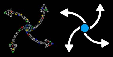 Fişek Kabuğu Girdap Yönlendirme Simgesi ile Flash Noktaları