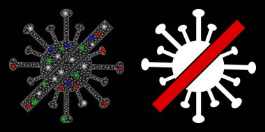 Parlak Kablo Çerçevesi Alev lekeli Koronavirüs Yok