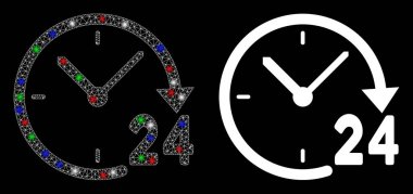 Fişek Kablosu Çerçevesi Flaş Noktalı 24 Saat Saati