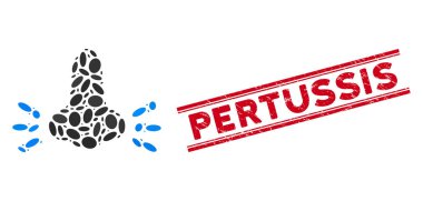 Dokunmuş Pertusis Çizgisi Mühürlü Kolaj Burun Simgesi