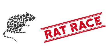 Tehlike Sıçan Yarış Hattı Mühürlü Mozaik Fare Simgesi