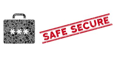 Şifreleme Dosyası Mozaiği ve Çizgili Güvenli Mühür