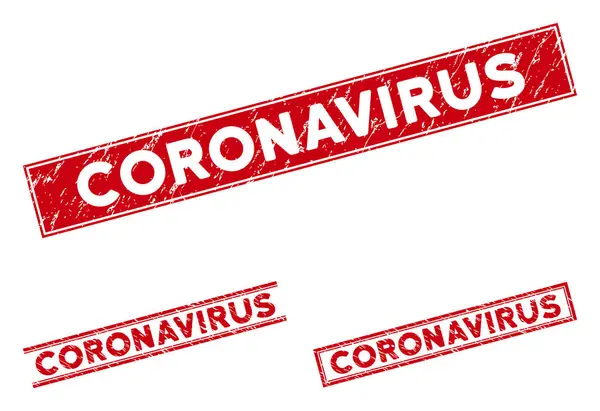 Distress Coronavirus Rectangle Stamp Seals — 스톡 벡터