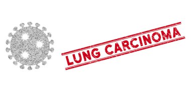 Grip Virüsü Hattı Mozaiği ve Grunge Lung Karsinom Mührü