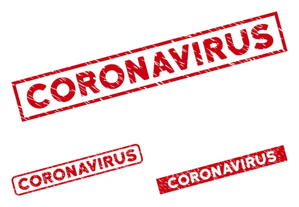 Ορθογώνια γραμματόσημα του Coronavirus κινδύνου — Διανυσματικό Αρχείο