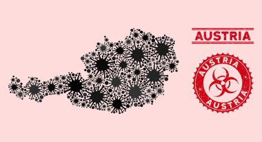 Coronavirus Mozaik Avusturya Tehlike Filigranı Haritası