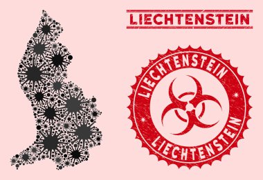 Coronavirus Mozaik Liechtenstein Dokulu Biyolojik Tehlike Mührü Haritası
