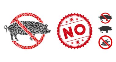 Coronavirüs Sıkıntılı Domuzsuz Kolaj Bölümü Mühür Yok