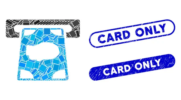 Cashpoint de colagem retangular com apenas selos de cartão riscado — Vetor de Stock