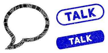 Dikdörtgen Mozaik Sohbeti Tehlike Konuşma Damgalarıyla