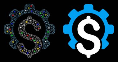 Flare Mesh 2D Financial Industry Icon with Flare Spots