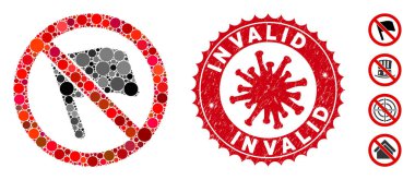 Coronavirus Tehlike Mühürlü Mozaik Bayraksız Simgesi