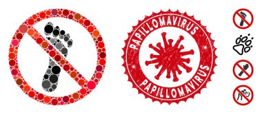 Mozaik: Coronavirus Sorunu Papillomavirus Damgalı Ayak İzi Simgesi Yok