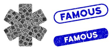 Dikdörtgen Mozaik Çarpma Matematik İşlemi Dokulu Ünlü Damgalarla