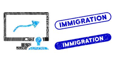 Tehlike Göç Damgalarıyla Dikdörtgen Kolaj Yolu Kontrol İzleyiciName