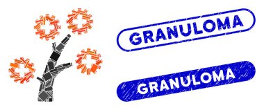 Dikdörtgen Kolaj Tıbbi Teknoloji Ağacı Dokulu Granuloma Mührü