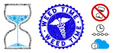 Virüs Mozaik Kum Saati İlaç Sıkıntısı Ot Zamanı Damgalı Simgesi