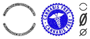 Bulaşıcı Kolaj Sağlıklı Boş Simge Cannabis Beleş Mührü