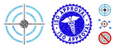 Biyolojik Tehlike Kolajı Hedef Simgesi Klinik desenli Iso Onaylama Mührü