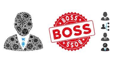 Salgın Kolajı Patron Simgesi Tehlike Yuvarlak Patronu