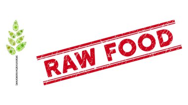 Bulaşıcı Mozaik Buğday Kulağı Simgesi ve Çizgili Çiğ Gıda Damgası