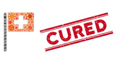 Salgın Kolajı Hastanesi Bayrak Simgesi ve Satırlarla İyileştirilmiş Damga