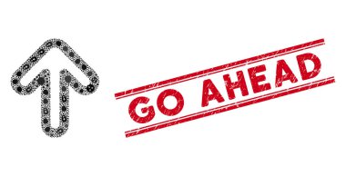 Salgın Kolajı Ok Simgesi ve Tehlike Devam Et Satırlarla Damgala